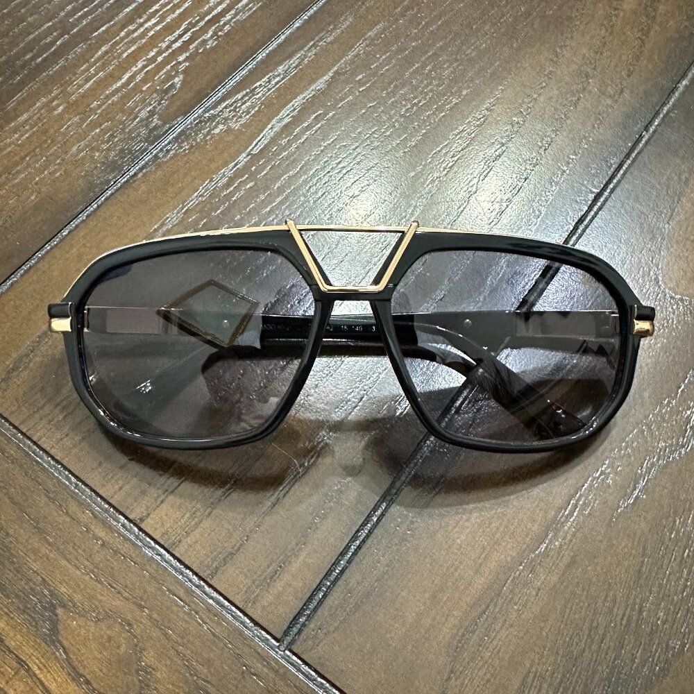 Cazal Sunglasses 8038 Black Gold Grey Gardient Lenses